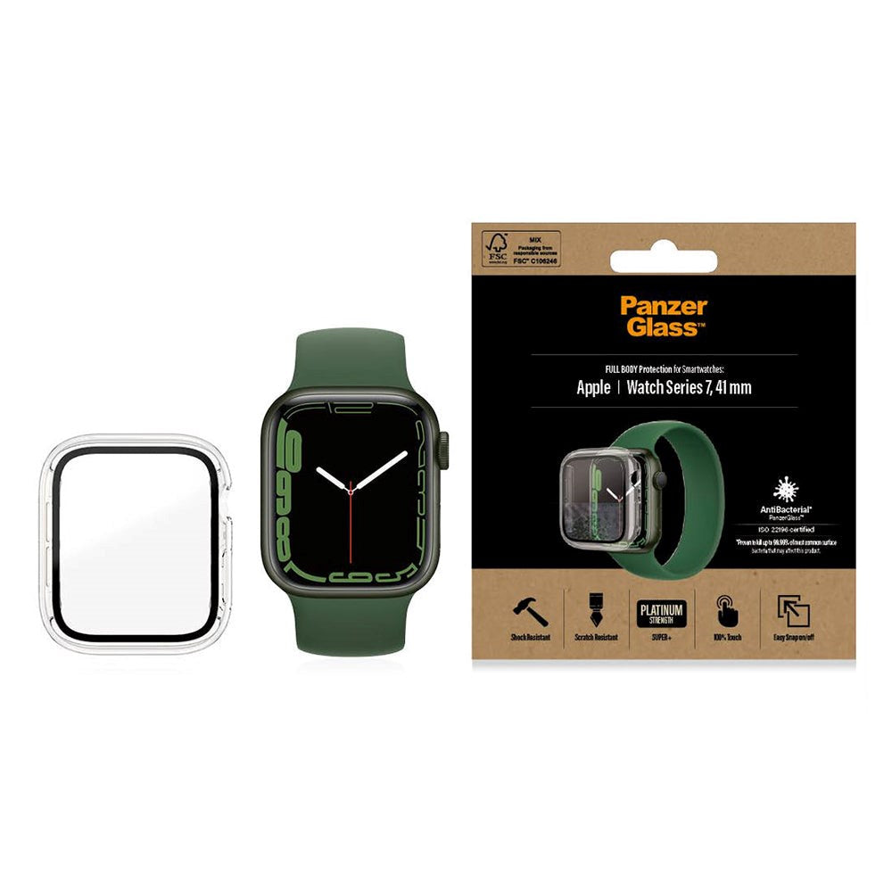 PanzerGlass Apple Watch 9/8/7 (41mm) Full Body Protection Case m. Indbygget Skærmbeskyttelse - Gennemsigtig