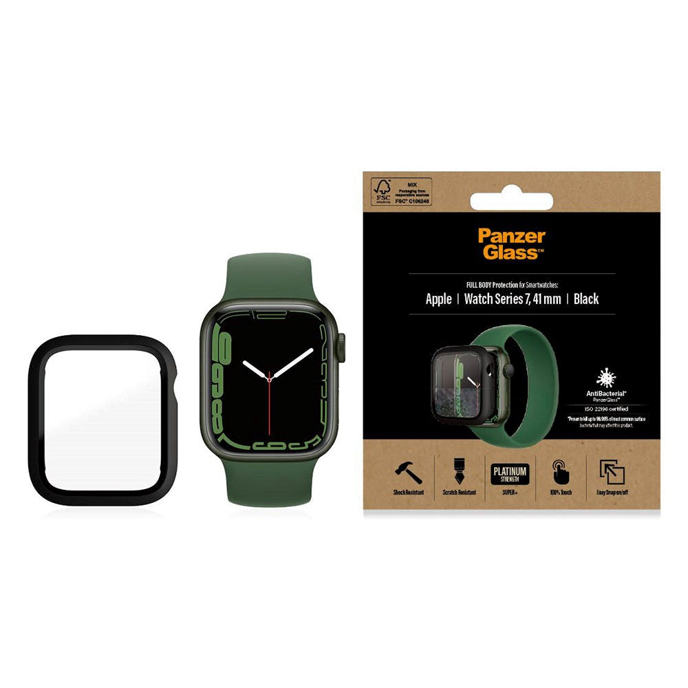 PanzerGlass Apple Watch 9/8/7 (41mm) Full Body Protection Case m. Indbygget Skærmbeskyttelse - Sort