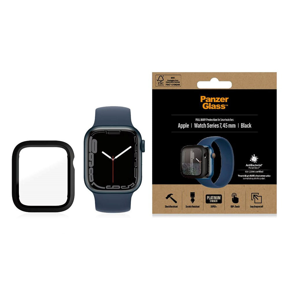 PanzerGlass Apple Watch 9/8/7 (45mm) Full Body Protection Case m. Indbygget Skærmbeskyttelse - Sort