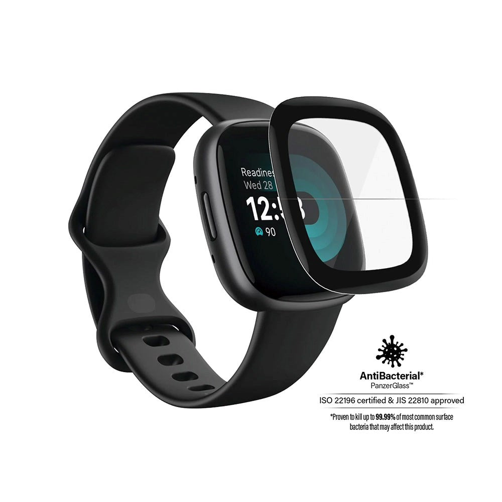 Fitbit Versa 4 / Versa 3 / Sense PanzerGlass Hærdet Glas Skærmbeskyttelse - Sort Kant