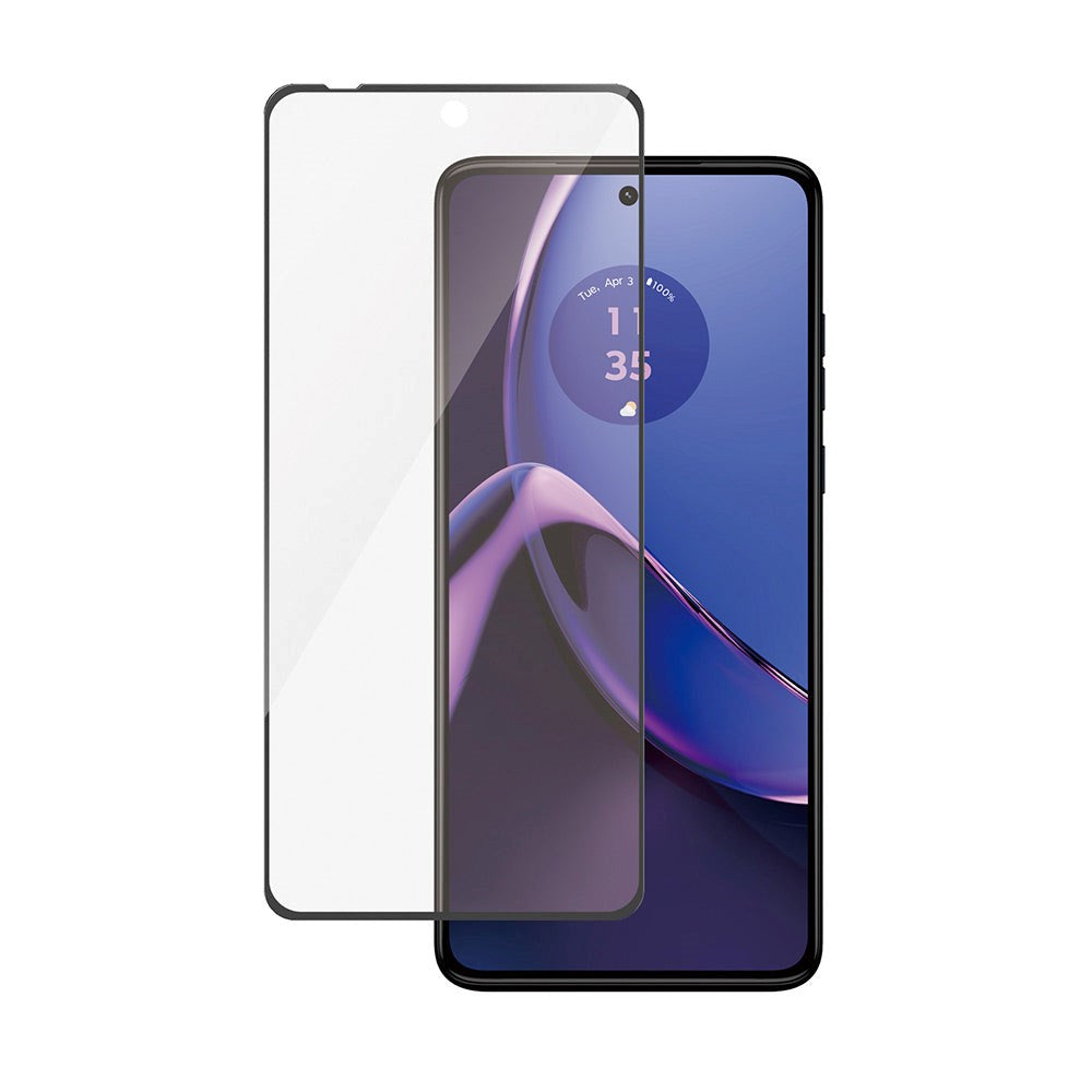 Motorola Moto G72 / G84 PanzerGlass Ultra Wide Fit Skærmbeskyttelsesglas - Platinum Strength - Sort Kant