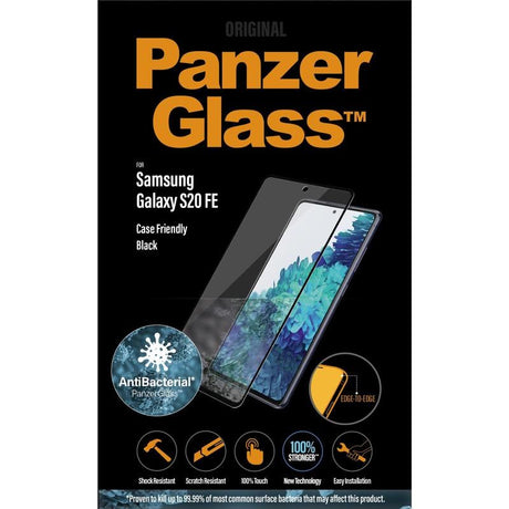 PanzerGlass Samsung Galaxy S20 FE / S20 FE (5G) AntiBacterial Edge-To-Edge Skærmbeskyttelse - Case Friendly - Sort