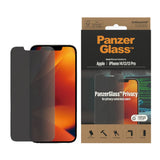 iPhone 14 / 13 / 13 Pro PanzerGlass AntiBacterial Classic Fit Skærmbeskyttelsesglas - Privacy Filter - Platinum Strength - Gennemsigtig