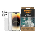 iPhone 14 Pro PanzerGlass 3-i-1 Bundle m. EasyAligner - Skærmbeskyttelse (UWF) / Bagsidecover / Kamerabeskyttelse - Gennemsigtig