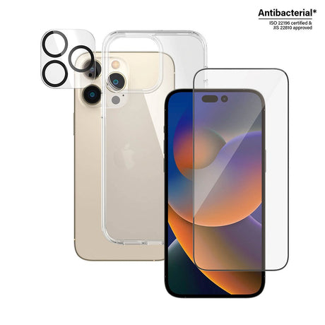 iPhone 14 Pro Max PanzerGlass 3-i-1 Bundle m. EasyAligner - Skærmbeskyttelse (UWF) / Bagsidecover / Kamerabeskyttelse - Gennemsigtig