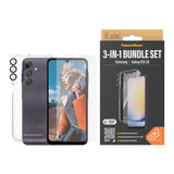 Samsung Galaxy A25 (5G) PanzerGlass 3-i-1 Bundle m. EasyAligner - Skærmbeskyttelse (UWF) / D3O Bio Hardcase Cover / Hoops Kamerabeskyttelse - Gennemsigtig / Sort