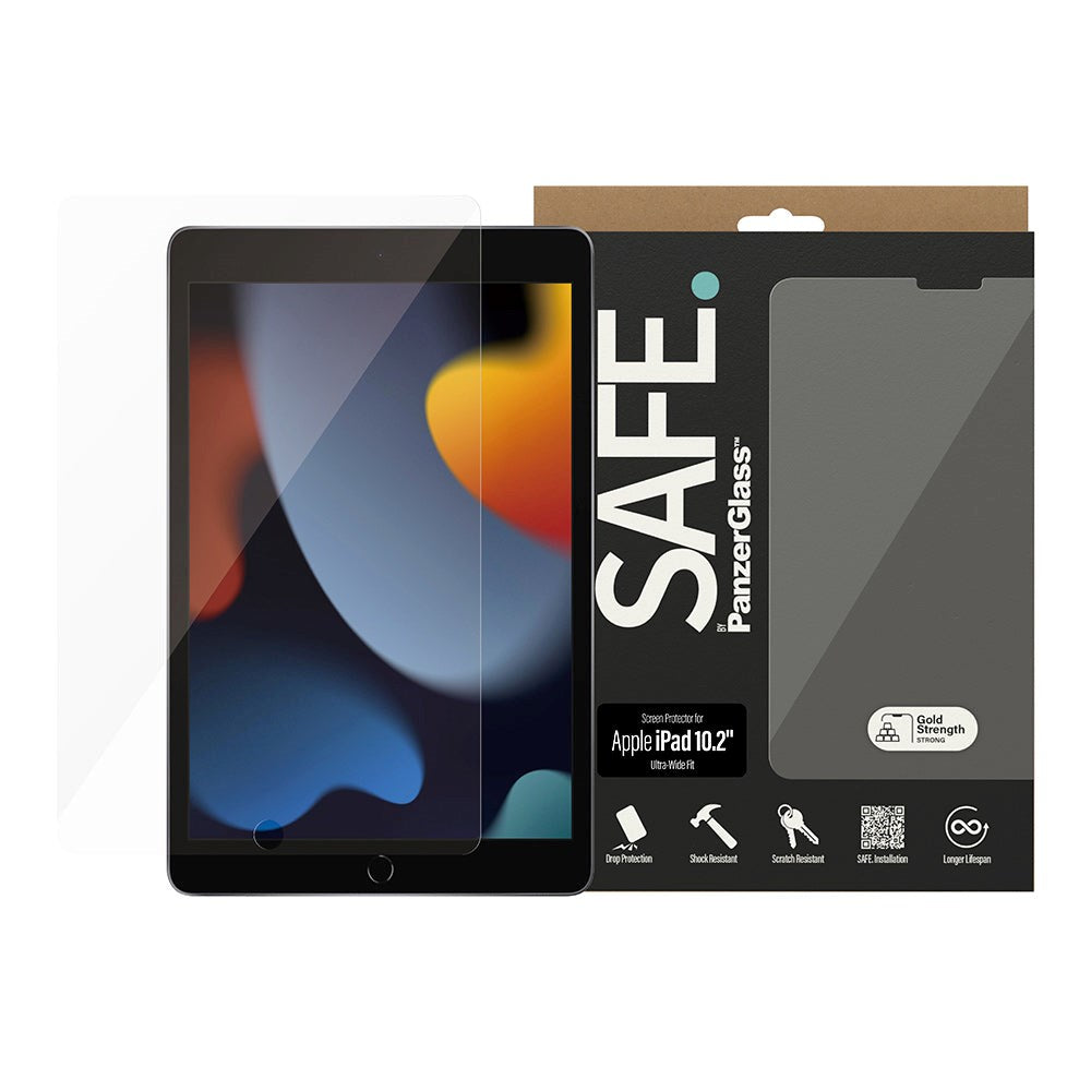 iPad 10.2" (2021 / 2020 / 2019) Safe By PanzerGlass® Ultra-Wide Fit Skærmbeskyttelsesglas - Case Friendly - Gold Strength - Gennemsigtig