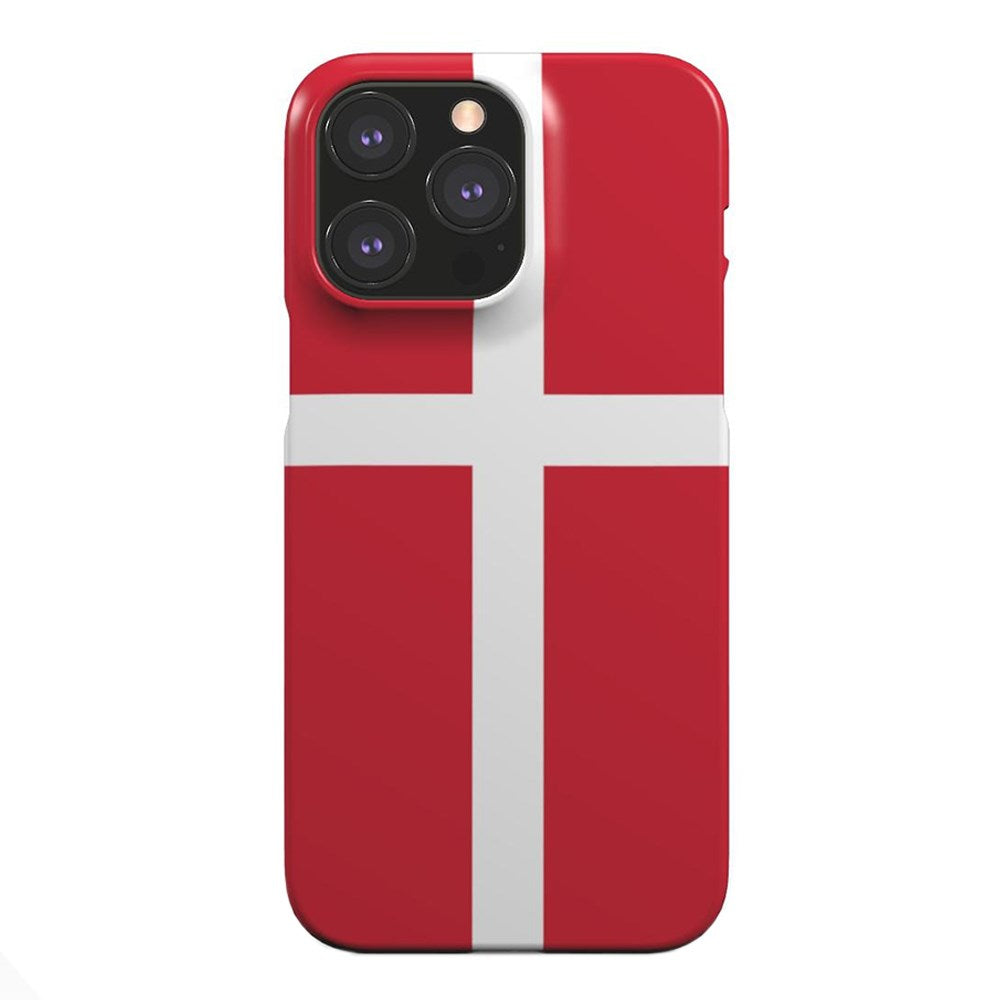 EIDERWOOD iPhone 13 Pro Hård Plastik Bagside Cover - Danmarks Flag