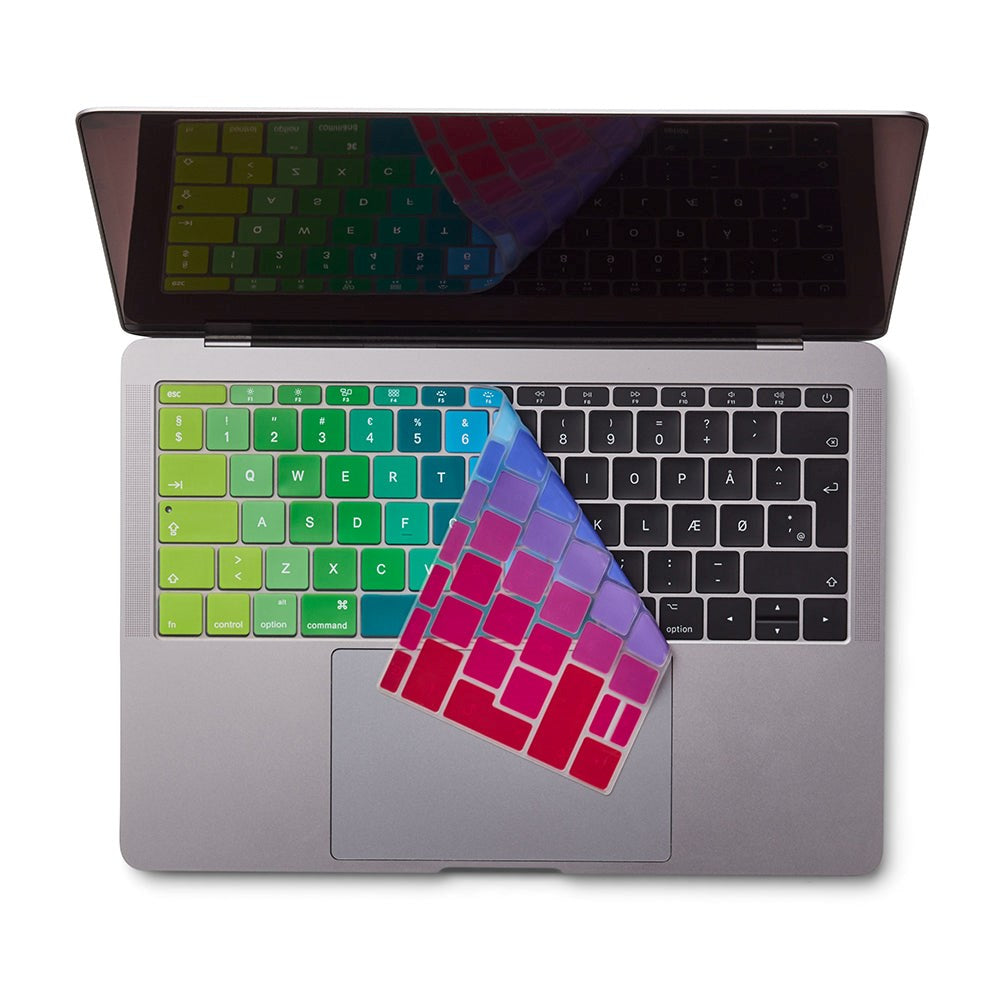 Philbert MacBook  (A1534 / A1708) Keyboard Cover m. Dansk Tastatur - Rainbow