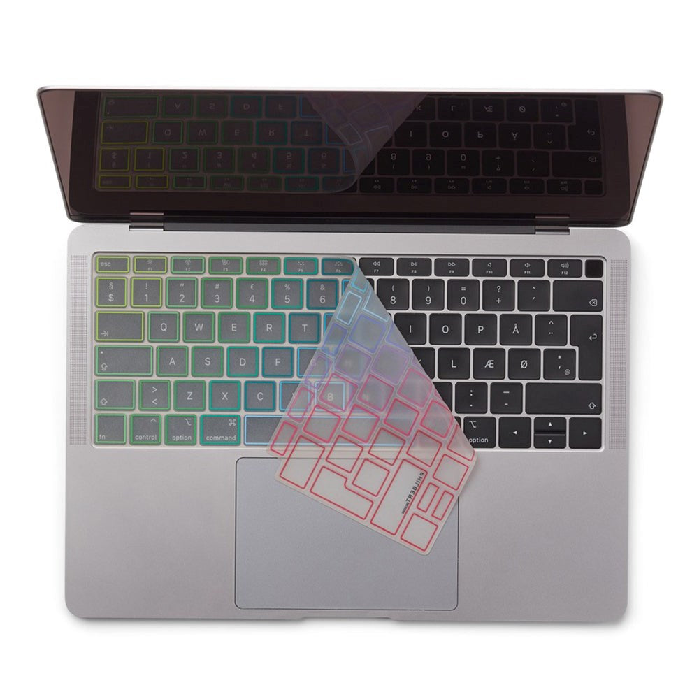 Philbert MacBook Air (A1932) Keyboard Cover m. Dansk Tastatur - Transparent / Rainbow