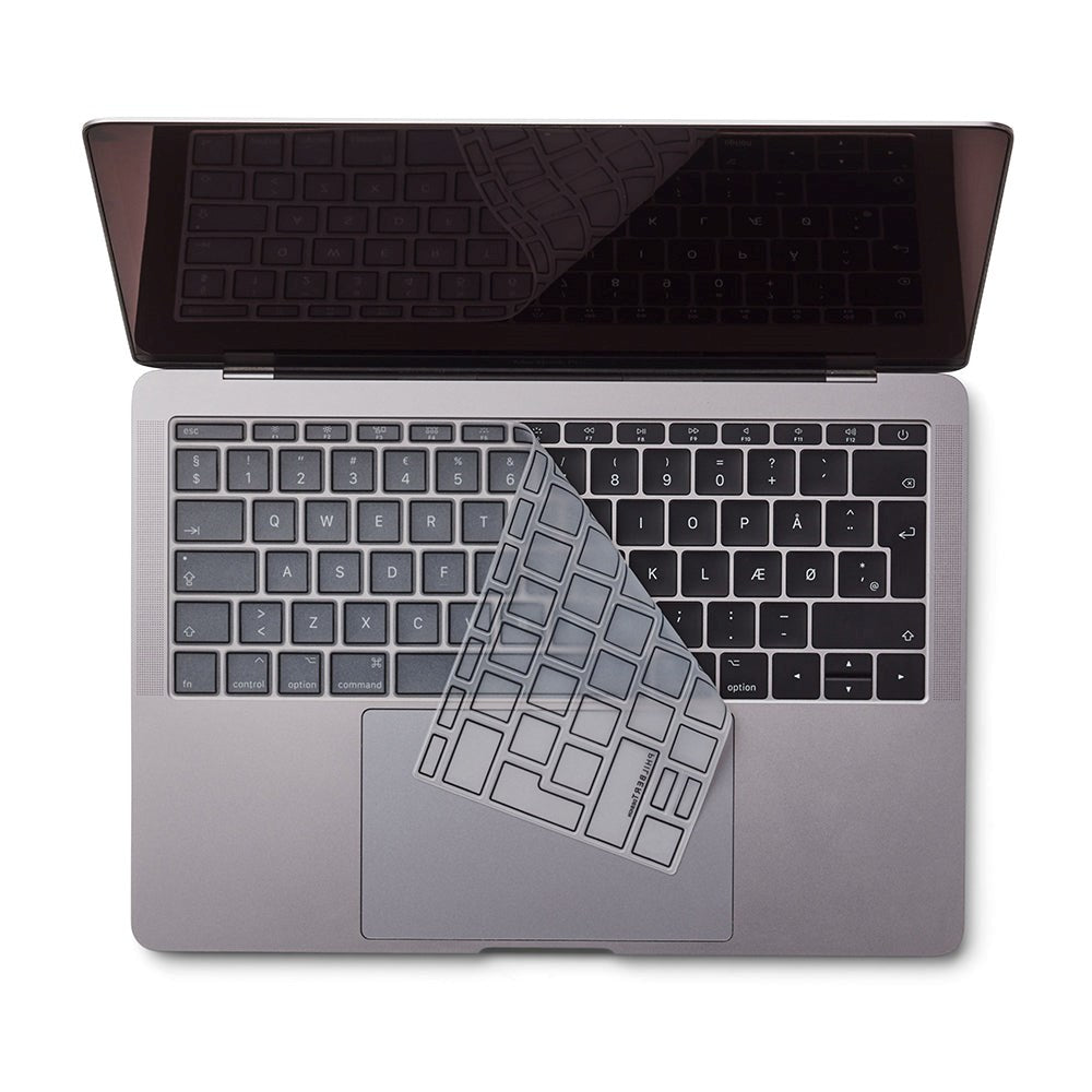 Philbert MacBook  (A1534 / A1708) Keyboard Cover m. Dansk Tastatur - Transparent / Sort