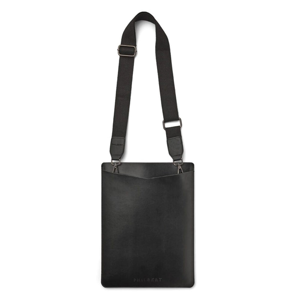 Philbert UltraSlim Vegansk Læder Sleeve m. Strop Til MacBook / Laptop 13" (31,0 x 22,5 x 2 cm) - Sort