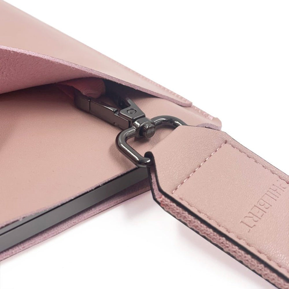 Philbert UltraSlim Vegansk Læder Sleeve m. Strop Til MacBook / Laptop 13" (31,0 x 22,5 x 2 cm) - Lyserød