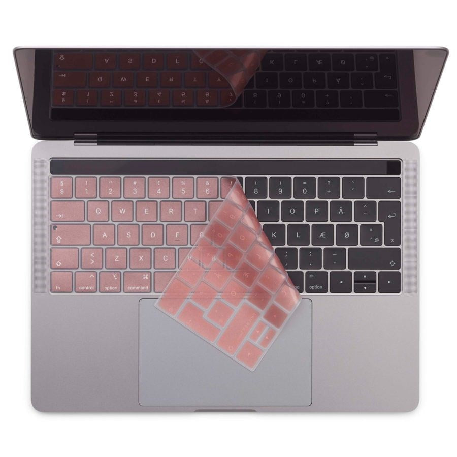 Philbert MacBook Pro Touch Bar 13" / 15" Keyboard Cover m. Dansk Layout - Pink