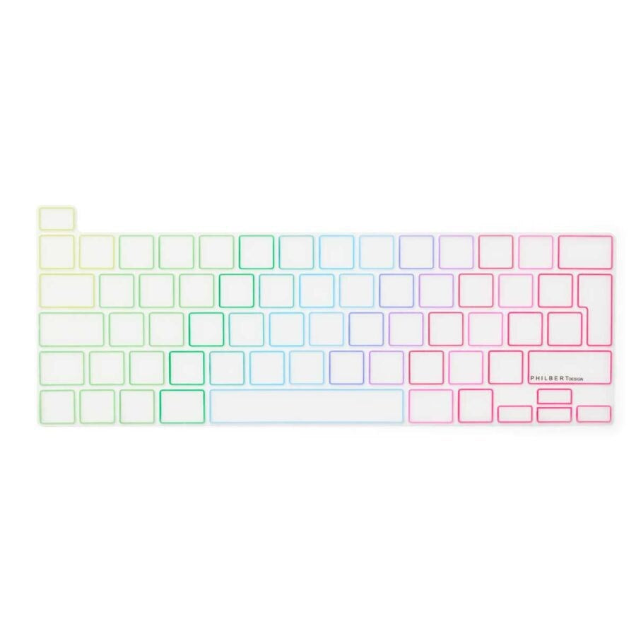 Philbert MacBook Pro 13" / 16" (A2338 / A2141) Keyboard Cover - Dansk Tastatur - Transparent / Rainbow