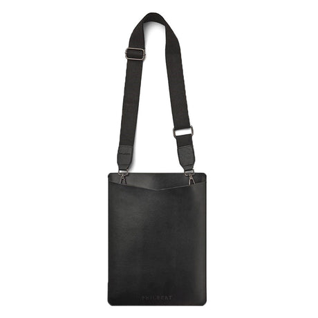 Philbert UltraSlim Vegansk Læder Sleeve m. Strop Til MacBook / Laptop 14" (32,0 x 23,5 x 2 cm) - Sort