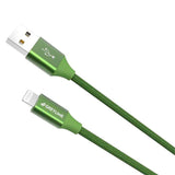 GreyLime Braided USB-A til Lightning Kabel 2 meter - Grøn