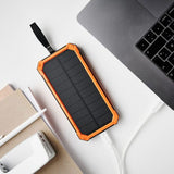 Lippa Solcelle PowerBank 10.000 mAh 10.5W 2 x USB-A - Orange / Sort