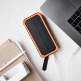 Lippa Solcelle PowerBank 20.000 mAh 20W 3 x USB-A & 1 x USB-C- Sort / Orange