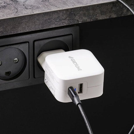 GreyLime 38W Power Delivery Vægoplader - 1 x USB-C / 1 x USB-A - Hvid