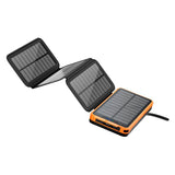 Lippa Foldbar Solcelle PowerBank 10.000 mAh 10.5W 2 x USB-A m. Lys - Sort / Orange