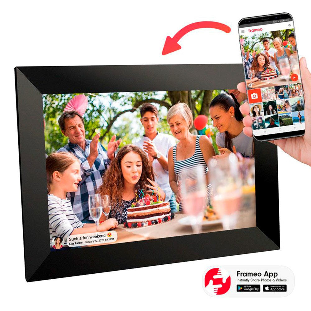 Lippa 10" Smart WiFi Frameo Fotoramme (26,2 x 18,2 cm) - Sort