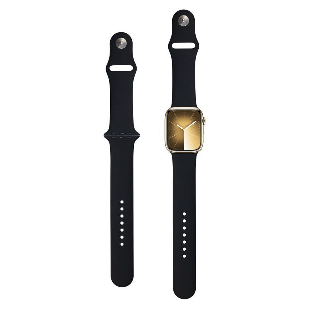 Apple Watch (42/44/SE/45/46/49mm) Lippa Silikone Rem - Sort
