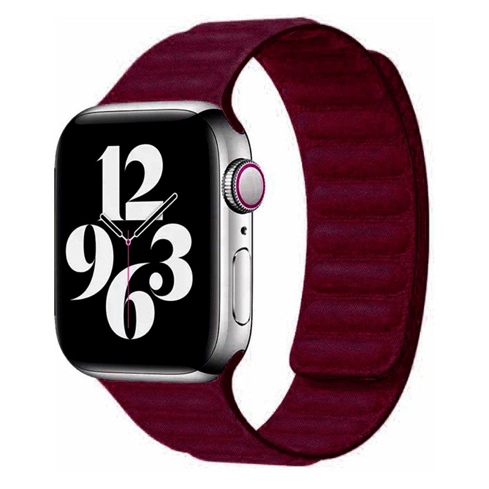 Apple Watch (38/40/SE/41/42mm) Magnetisk Lippa Finewoven Rem - Vinrød