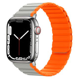 Lippa Apple Watch (38/40/SE/41/42mm) Magnetisk Silikone Multi Rem - Grå / Orange