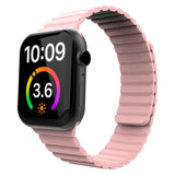 Lippa Apple Watch (38/40/SE/41/42mm) Magnetisk Silikone Rem - Lyserød