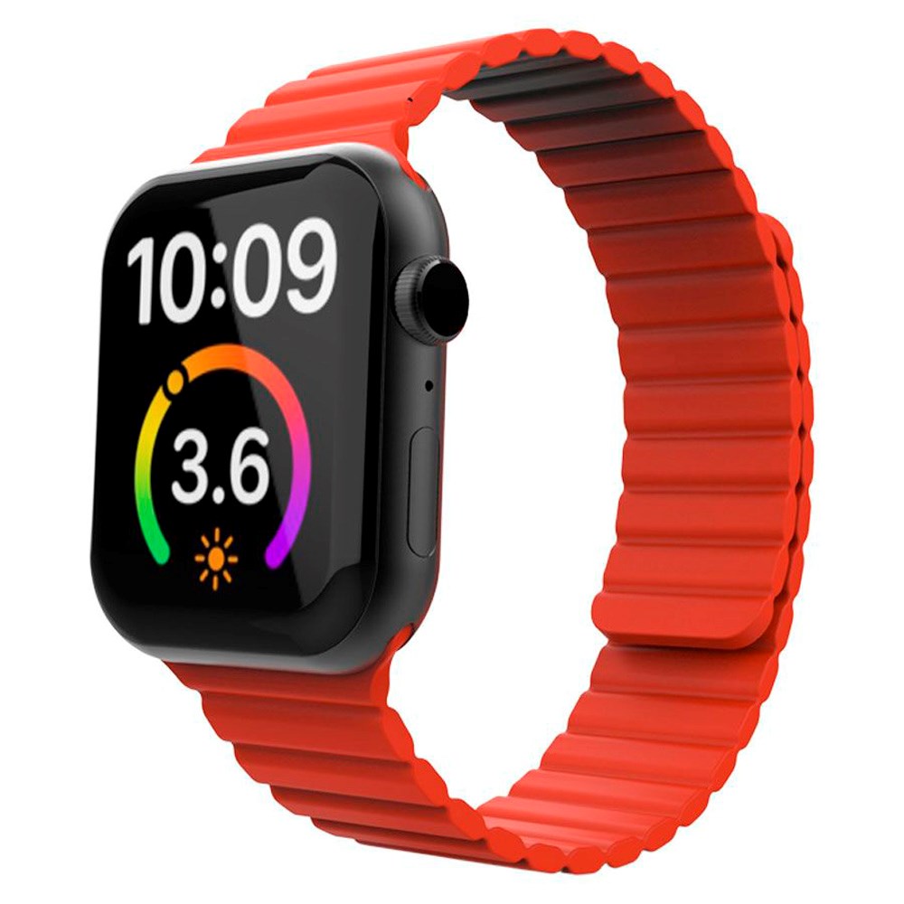 Lippa Apple Watch (38/40/SE/41/42mm) Magnetisk Silikone Rem - Rød