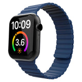 Lippa Apple Watch (38/40/SE/41/42mm) Magnetisk Silikone Rem - Mørkeblå