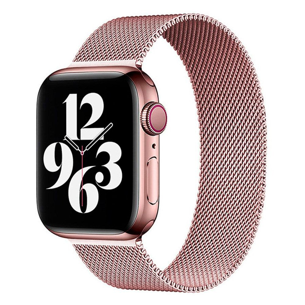 Lippa Apple Watch (42/44/SE/45/46/49mm) Magnetisk Rustfri Stål Rem - Rose Gold