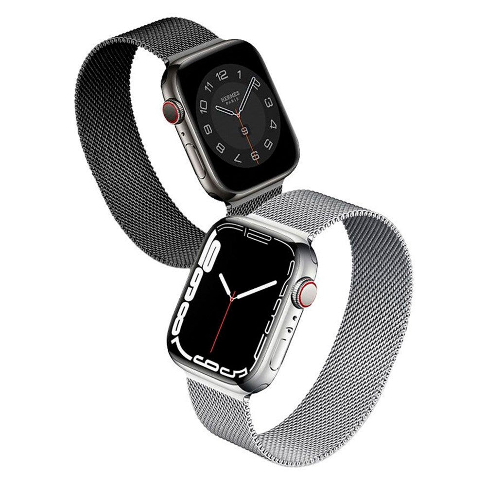 Lippa Apple Watch (42/44/SE/45/46/49mm) Magnetisk Rustfri Stål Rem - Sølv