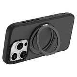 iPhone 15 Pro Lippa Hybrid Plastik Bagside Cover m. Roterbar Kickstand - MagSafe Kompatibel - Mat / Sort