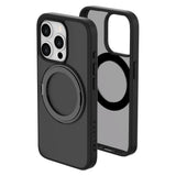 iPhone 15 Pro Lippa Hybrid Plastik Bagside Cover m. Roterbar Kickstand - MagSafe Kompatibel - Mat / Sort