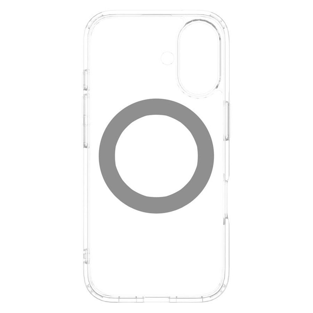 iPhone 16 Lippa Hybrid Plastik Mobil Cover m. Roterbar Kickstand - MagSafe Kompatibel - Gennemsigtig / Sølv