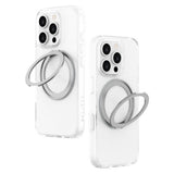 iPhone 16 Pro Lippa Hybrid Plastik Bagside Cover m. Roterbar Kickstand - MagSafe Kompatibel - Gennemsigtig / Sølv