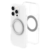 iPhone 16 Pro Lippa Hybrid Plastik Bagside Cover m. Roterbar Kickstand - MagSafe Kompatibel - Gennemsigtig / Sølv
