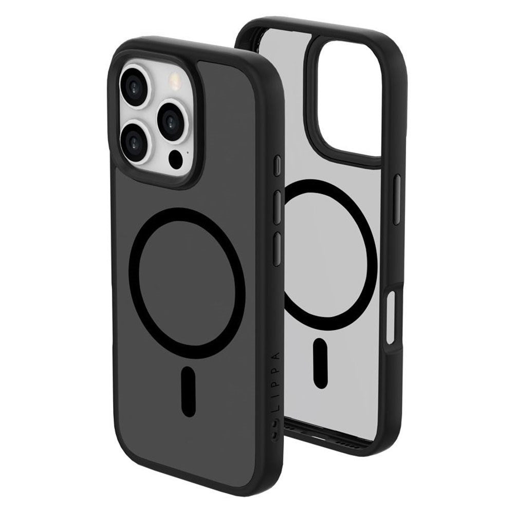 iPhone 16 Pro Lippa Hybrid Plastik Mobil Cover - MagSafe Kompatibel - Mat / Sort
