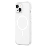 iPhone 15 Lippa Hybrid Plastik Mobil Cover - MagSafe Kompatibel - Gennemsigtig / Hvid