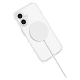 iPhone 16 Lippa Hybrid Plastik Mobil Cover - MagSafe Kompatibel - Gennemsigtig / Hvid