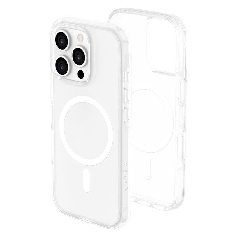 iPhone 16 Pro Lippa Hybrid Plastik Mobil Cover - MagSafe Kompatibel - Gennemsigtig / Hvid