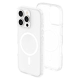iPhone 16 Pro Lippa Hybrid Plastik Mobil Cover - MagSafe Kompatibel - Gennemsigtig / Hvid