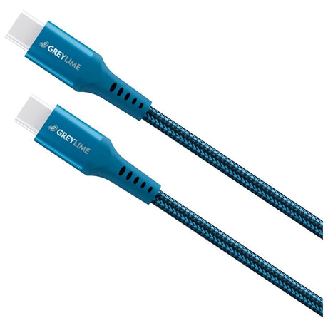 GreyLime 60W Braided USB-C til USB-C Kabel 3 meter - Sort