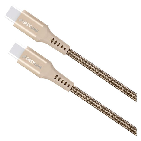GreyLime 60W Braided USB-C til USB-C Kabel 3 meter - Beige