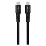 GreyLime 60W Braided USB-C til USB-C Kabel 3 meter - Sort