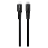 GreyLime 18W Braided USB-C til Lightning Kabel 50 centimeter - Sort