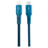 GreyLime 18W Braided USB-C til Lightning Kabel 3 meter - Blå