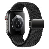 Apple Watch (38/40/SE/41/42mm) Nylon Rem Lippa - Magnetisk Lås - Sort
